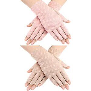 UV Protection Fingerless Sun Gloves Womens Driving Gloves Non Slip Summer